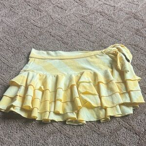 Vintage Abercrombie & Fitch Yellow Ruffle mini Skirt